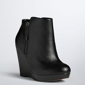 torrid black 11 wide wedge booties